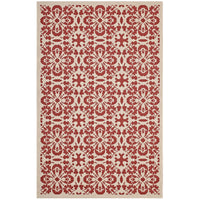 Modway Ariana Vintage Floral Trellis Indoor/Outdoor Area Rug - 4 ft W x 6 ft L - Red/Beige-Vintage Floral Trellis Area Rug