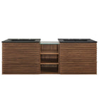 Modway Render 62" Wall-Mount Double Sink Bathroom Vanity - Walnut/Black-8