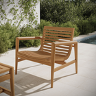 Modway Hayden Outdoor Teak Wood Armchair - Natural-Curved Wood Slats