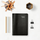 Blueline Daily/Monthly Academic Planner - August to July - Soft Cover - 8" H x 5" W - Black - Bilingual-Contacts section