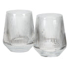 Gry Mattr Stemless Wine Glass Set - 2 Pack-Ribbed, textural finish