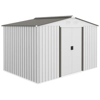 Outsunny Garden Storage Shed with Foundation Kit - 9' x 6' -Large inner space for storing tools bicycle, garden tools, lawn care equipment and more
