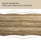 Homy Casa 63"W Live Edge Office Desk - Walnut-Dimensions: 63"L x 35.4"W x 29.3"H