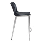 Zuo Ace Counter Stool - Black/Silver - Set of 2-Dimensions: 22.4" L x 20.1" W x 37.2" H