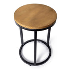 My Home My Living Rustic Wood and Metal Plant Stand 2-Piece Set - Brown-Black powder coated steel frame 