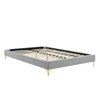 Modway Sutton Performance Velvet Twin Bed Frame - Light Grey-Twin Bed Frame