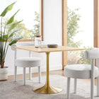 Modway Lippa 36" Square Wood Dining Table   - Gold Natural-Beveled Edges