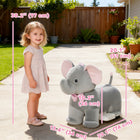 Qaba 6V Kids Elephant Ride-On Toy with Music - Grey-Moves at a safe 1.55 mph (2.5 km/h) speed with five built-in musical tunes 