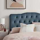 Modway Annabel Stain-Resistant Performance Velvet Full Headboard - Cadet Blue-7 Adjustable Mount Positions