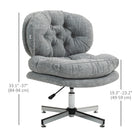 HOMCOM Armless Office Desk Chair with Wide Thick Padded Seat - Grey-Adjustable seat height with a secure class-3 gas lift lets you find your optimal position
