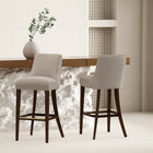 Manhattan Comfort Beever 18.9" Modern Chenille Upholstered Barstool - Taupe - 2 Pack-Upholstered in Luxurious Chenille with Foam Padding