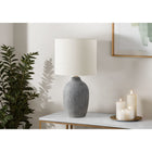 Monarch Specialties 18" H Contemporary Table Lamp - Grey Ceramic / Ivory / Cream Shade-Using a 60W standard bulb (not included), this decorative lighting accent is equipped with an easy-to-use on/off turn knob switch for hassle-free operation to instantly brighten a room