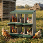 PawHut 6-Compartment Metal Nesting Boxes for Chicken-Made from galvanized steel for durability
