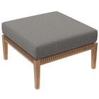 Modway Clearwater Outdoor Patio Teak Wood Ottoman - Grey/Graphite-Outdoor Patio Ottoman