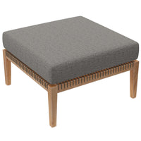 Modway Clearwater Outdoor Patio Teak Wood Ottoman - Grey/Graphite-Outdoor Patio Ottoman