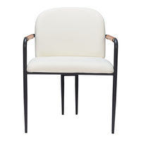 Zuo Sibu Dining Chair - Cream-Comfy polyester fabric and durable faux leather