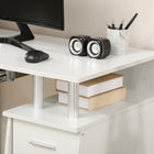 HOMCOM 47.2" Computer Desk with Keyboard Tray and Storage Drawers - White-Constructed from particleboard and aluminum poles for improved durability 