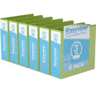 Davis Group Easyview Premium Binder - Round Ring - Customizable - 3" - Lime Green - 6 Pack-3 Ring Binder