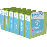 Davis Group Easyview Premium Binder - Round Ring - Customizable - 3" - Lime Green - 6 Pack-3 Ring Binder
