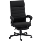 Vinsetto High Back Swivel Recliner Office Chair with Footrest and Padded Armrest - Black-Curved high back fits your body shape