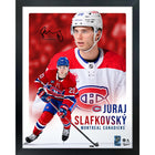 Frameworth Juraj Slafkovsky Canadiens Portrait Collage - Framed Print - 16" W x 20" L-Officially licensed by the NHL and NHLPA - features Juraj Slafkovsky and the Montreal Canadiens with a printed facsimile signature