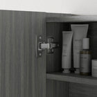HOMCOM Wall Mount Medicine Cabinet with Mirror - Grey-Colour: Grey  