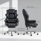 HOMCOM Big and Tall Overstuffed Desk Chair with Spring Pack - 400 lbs Capacity-Reclines up to 135° with a retractable footrest for relaxation
