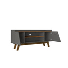 Manhattan Comfort Marcus 53.14" Mid-Century Modern TV Stand - Grey and Nature-Includes 4 Fixed Shelves