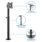 Mount-It! MI-3796 Height Adjustable POS Monitor Mount-Hidden cable management inside pole
