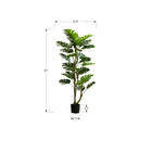 Monarch Specialties 61" Artificial Indoor Monstera Tree - Floor - Black Pot-High-quality craftsmanship with realistic green leaves on dual trunks for a lush and natural look