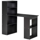 HOMCOM 47.2" Modern Computer Desk with Storage Shelves - Black-Space saving design, can be used as a study table or even a dining table 