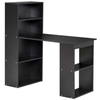 HOMCOM 47.2" Modern Computer Desk with Storage Shelves - Black-Space saving design, can be used as a study table or even a dining table 