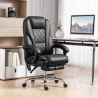 Vinsetto Reclining Massage Office Chair with Adjustable Height and Footrest - Black-Use massage with a wired remote control, and with the side pocket to store