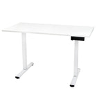 Ezywork Whole Piece Top Electric Standing Desk - White Frame / White Top-Whole piece table top
