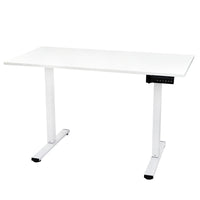 Ezywork Whole Piece Top Electric Standing Desk - White Frame / White Top-Whole piece table top