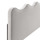 Modway Athena Performance Velvet Full/Queen Headboard - Light Grey-Dense Foam Padding