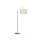 Monarch Specialties 65" H Contemporary Floor Lamp - Brass Metal / Ivory / Cream Shade-Brighten your space with this contemporary and trendy 65"H tall arc floor lamp with a sleek brass metal finish and a sophisticated ivory drum shade