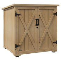 Outsunny Wood Garden Shed with Adjustable Inner Shelf & Double Doors -Adjustable inner shelf, great for storing garden accessories 
