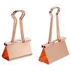 JAM Paper Colourful Binder Clips Assortment - Medium & Large - Rose Gold - 27 Pack-Sizes: Medium 1.25 inch (32mm) & Large 1.6 inch (41mm) | Easily spring back into shape when removed