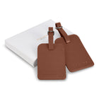 Champs Onyx Leather Luggage Tags - Brown-RFID lining