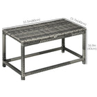 Outsunny Patio Wicker End Table with Plastic Board Under the Full Woven Table Top - Mixed Grey-All hand wovening PE rattan wicker for stylish and tough