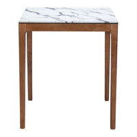 Zuo Eva Counter Table - White-Faux Marble Rubberwood square shape tabletop