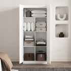 Manhattan Comfort Cornelia 29.61" Modern 7-Shelf Storage Closet - White-90° open door design with European soft-close hinges for smooth, quiet use