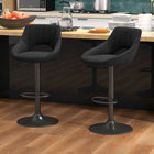 HOMCOM Adjustable Counter Height Swivel Bar Stools - Black - 2 Pack-Seat height is adjustable to counter height or bar height. The swivel seat ensures free rotation
