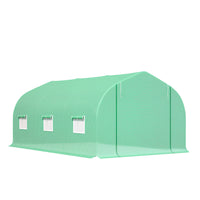 Outsunny Walk-in Greenhouse - Outdoor Plant Tunnel Hot House with Steel Frame - 15' x 10' x 7'- Reinforced frame and solid PE make this greenhouse solid and long-lasting  
 