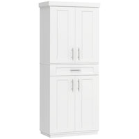 HOMCOM 72" H Modern Kitchen Pantry Cabinet with Shelves - White-Simple appearance suitable to match most decorations 