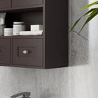 kleankin Bathroom Wall Cabinet with Shelf and Drawers - Brown-Colour: Brown