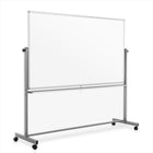 Luxor Mobile Reversible Porcelain Magnetic Dry-Erase Whiteboard with Casters - 72" x 40"-Durable surface: Stain, scratch, and dent resistant for long-lasting use