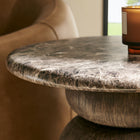 Modway Pietra Indoor/Outdoor Round Side Table - Dark Emperador Marble-Suitable for Indoor and Outdoor Use