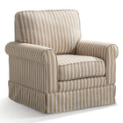 Ebello Kandyn 29.7" W Modern Soft Stripe Upholstered Swivel Barrel Chair with Removable Cushion - Brown-Removable & Easy-Clean Design: Seat and back cushions detach effortlessly, making spot cleaning or full maintenance a breeze to keep the chair looking fresh